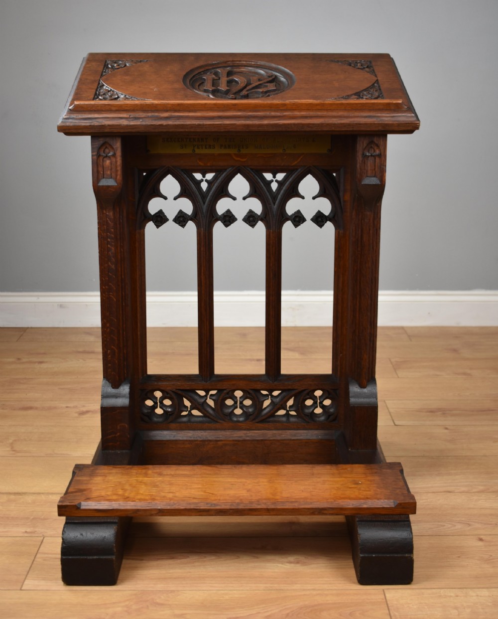 19th Century Oak Church Lectern praying-kneeling stand View III