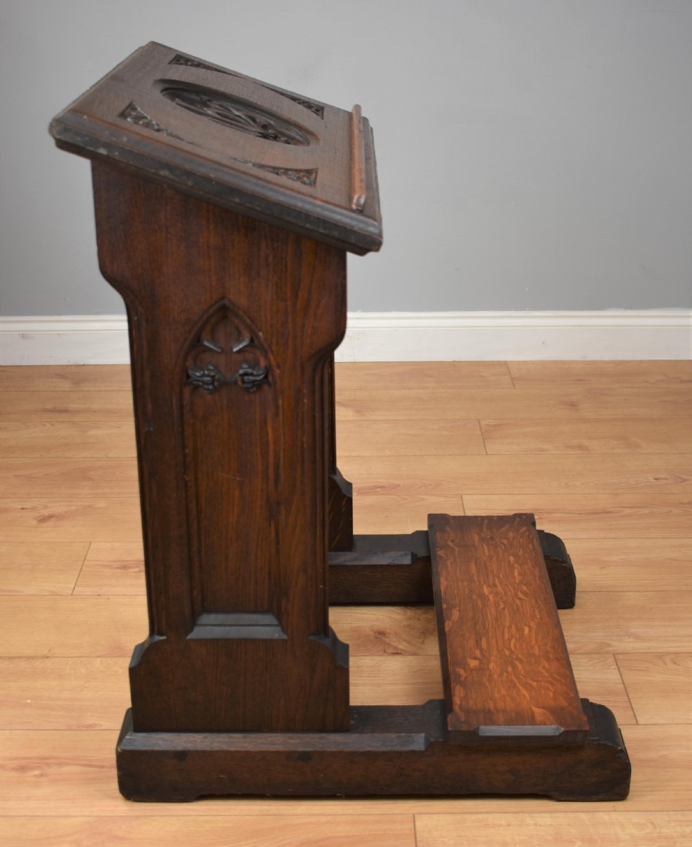 19th Century Oak Church Lectern praying-kneeling stand View IV