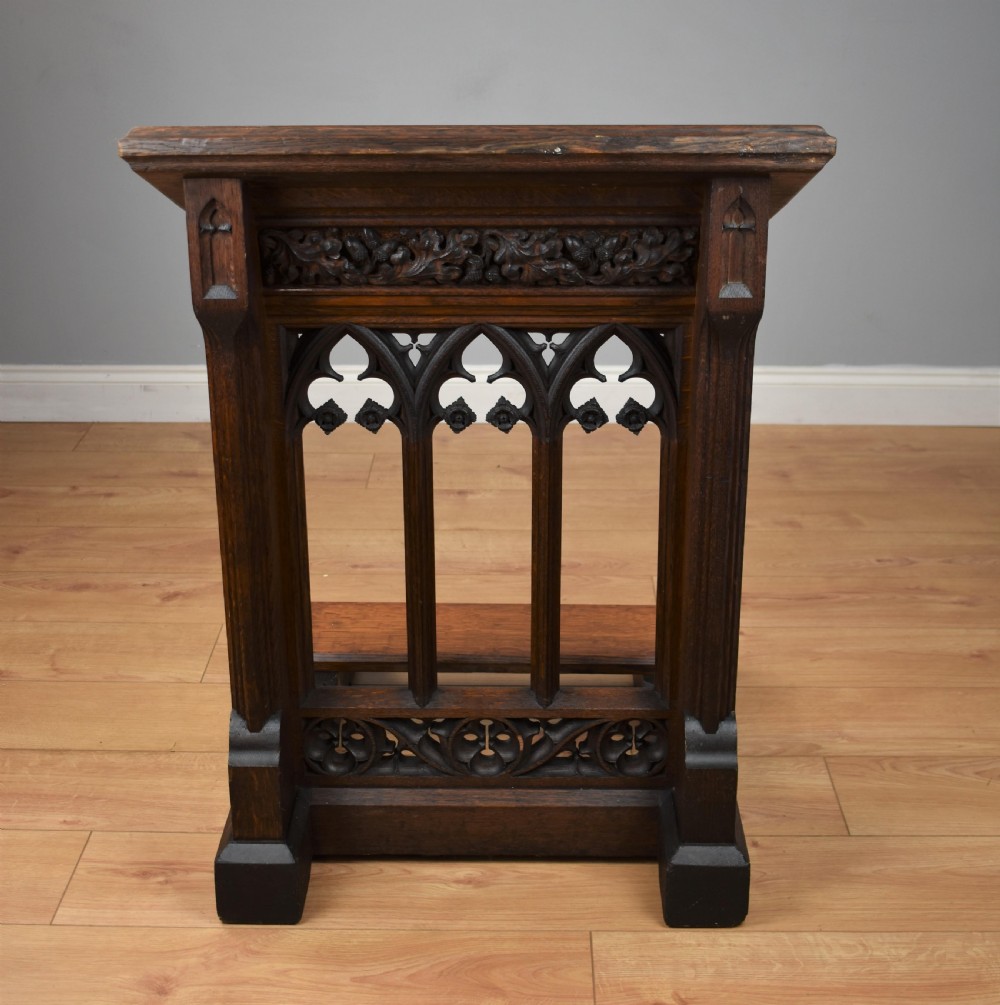 19th Century Oak Church Lectern praying-kneeling stand View V