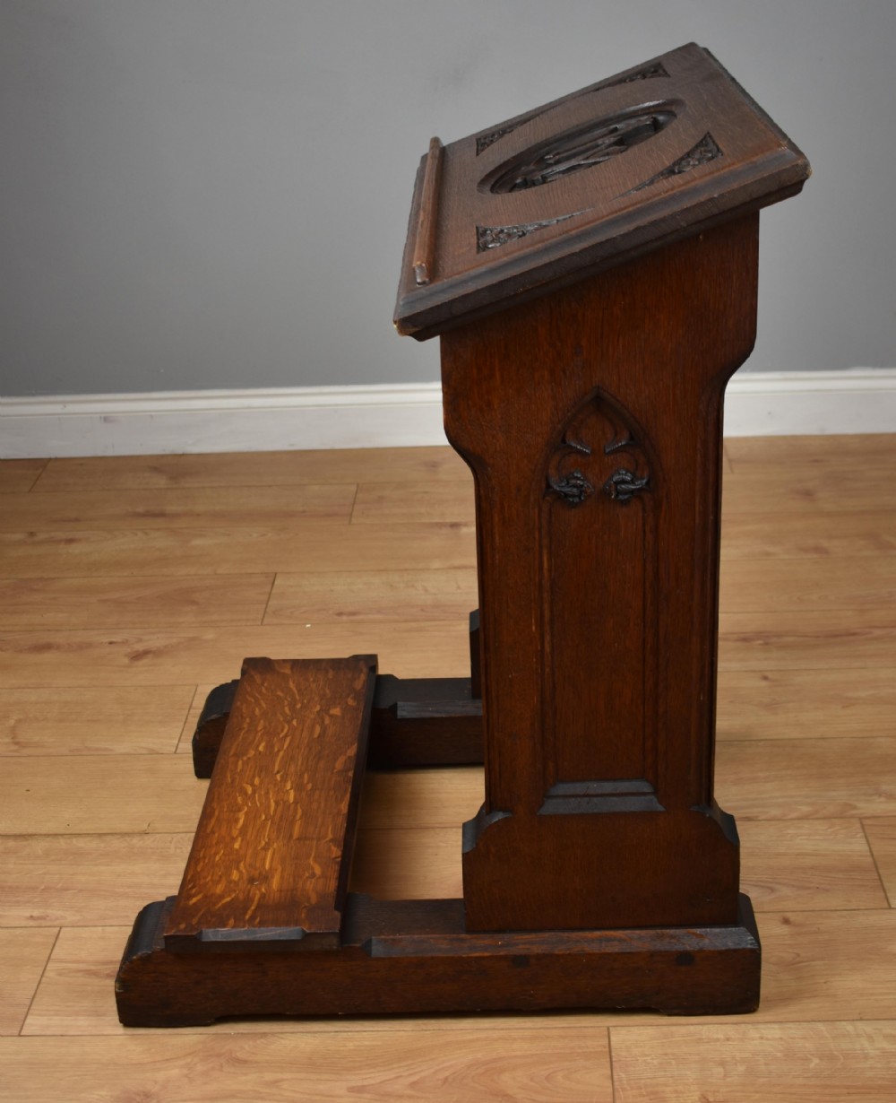 19th Century Oak Church Lectern praying-kneeling stand View VI