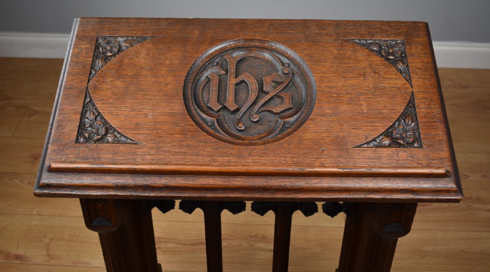 19th Century Oak Church Lectern praying-kneeling stand View VIII