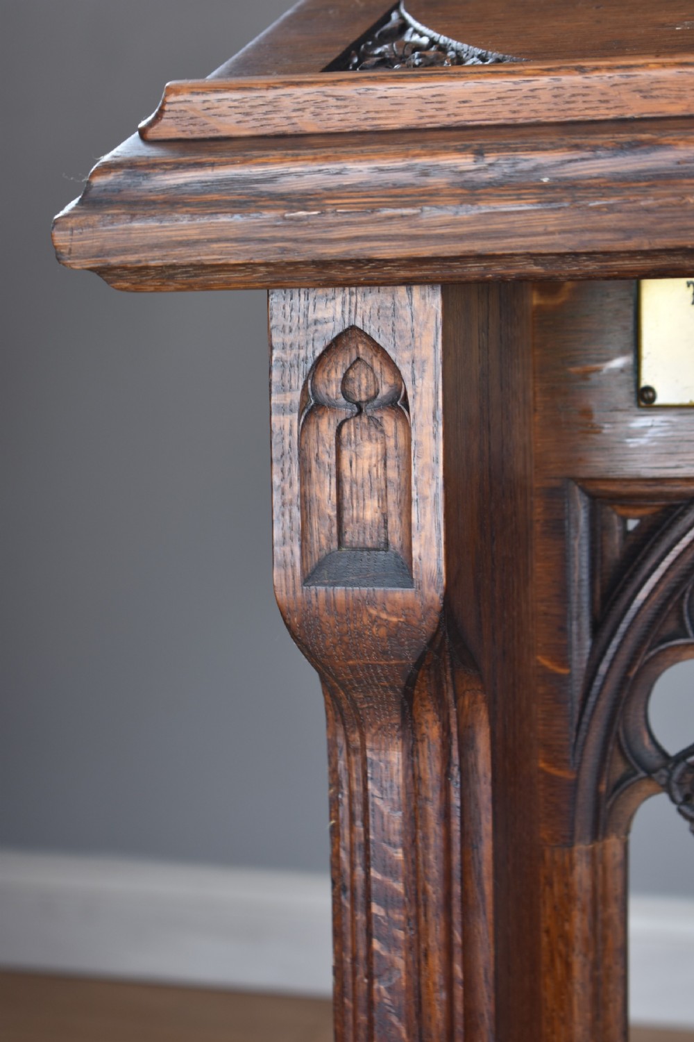 19th Century Oak Church Lectern praying-kneeling stand View XII