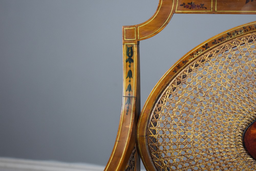 19th Century Victorian Satin Birch Cane Armchair by Howard & Sons  View VIII