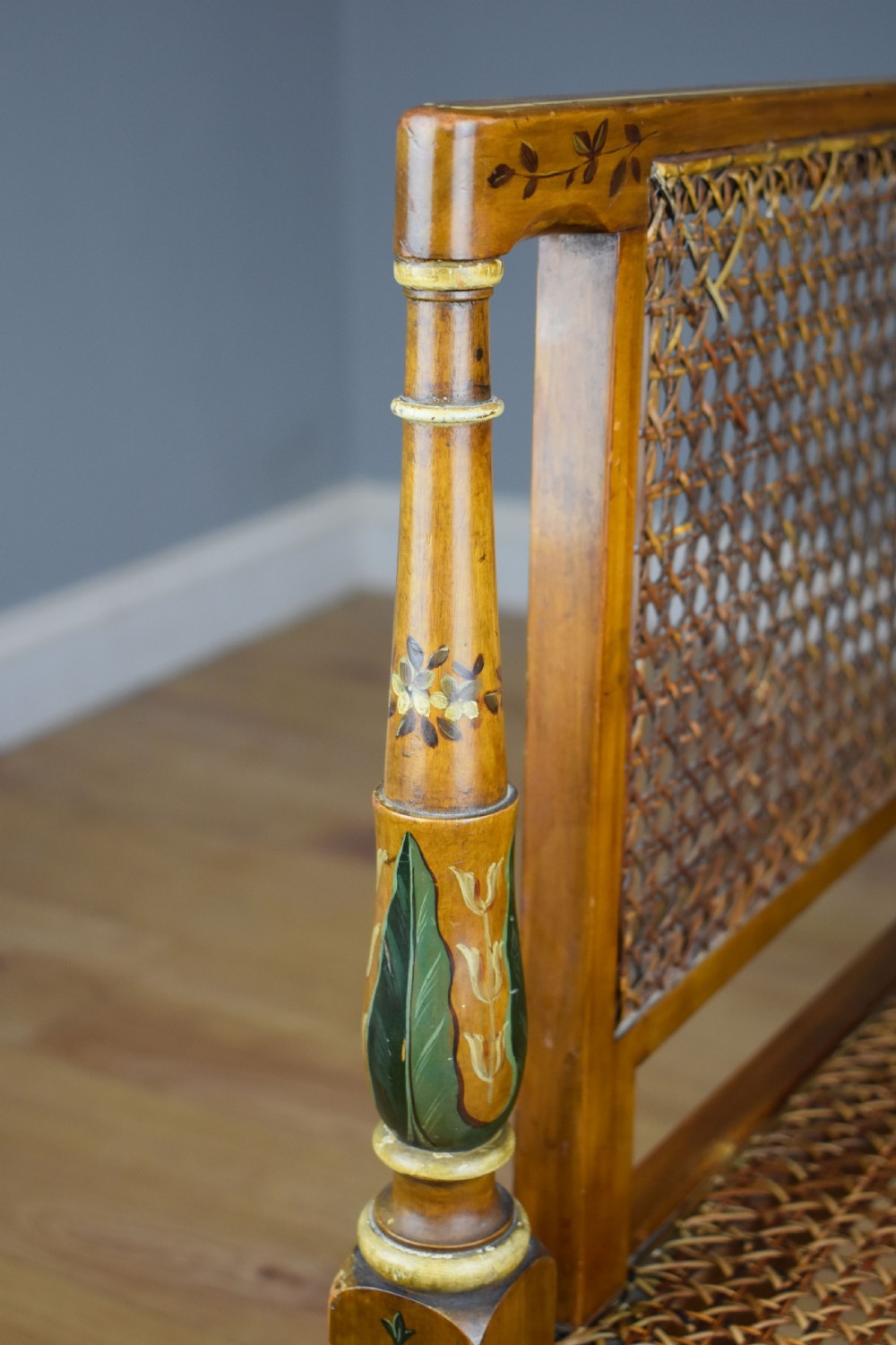 19th Century Victorian Satin Birch Cane Armchair by Howard & Sons  View XII