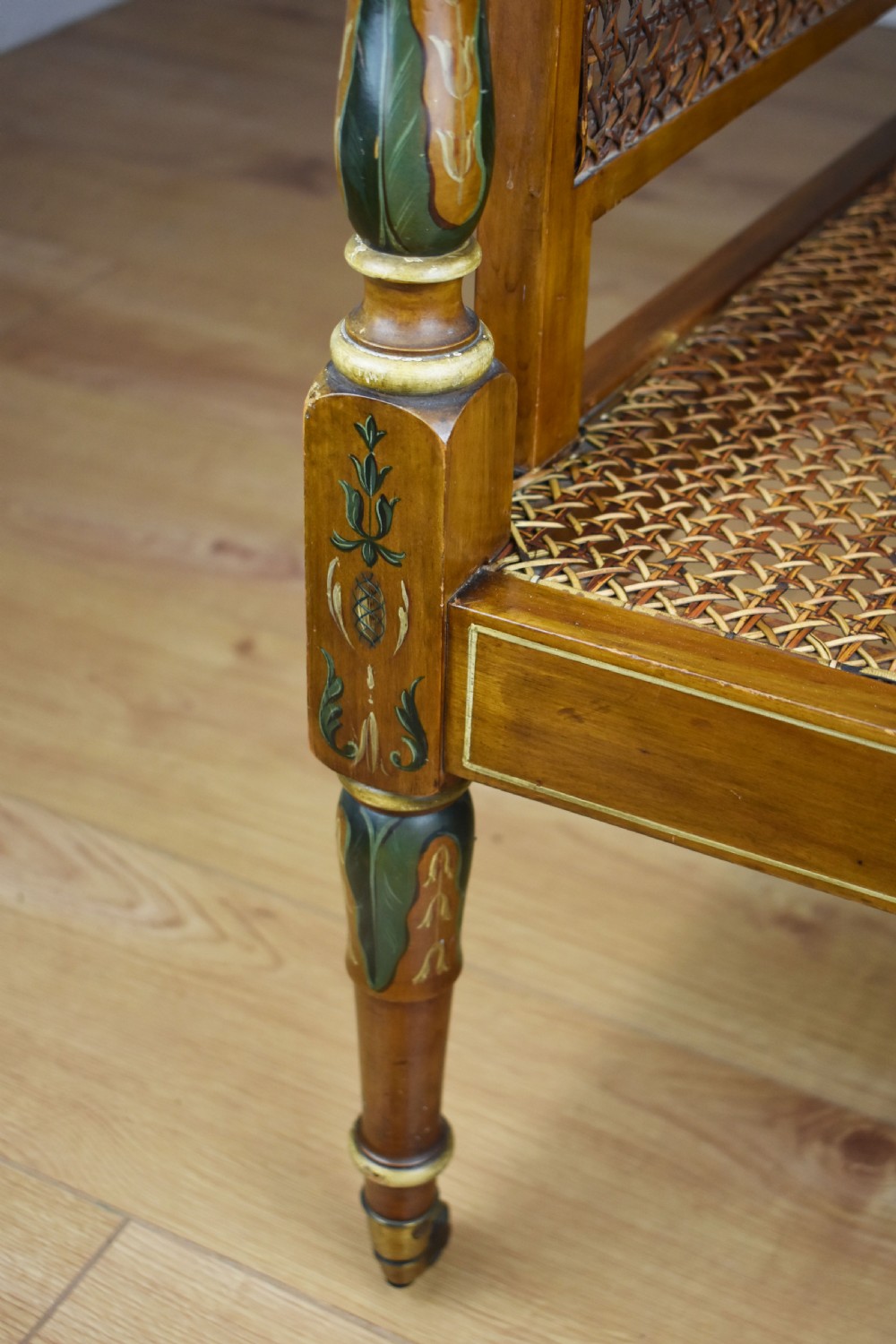 19th Century Victorian Satin Birch Cane Armchair by Howard & Sons  View XIII