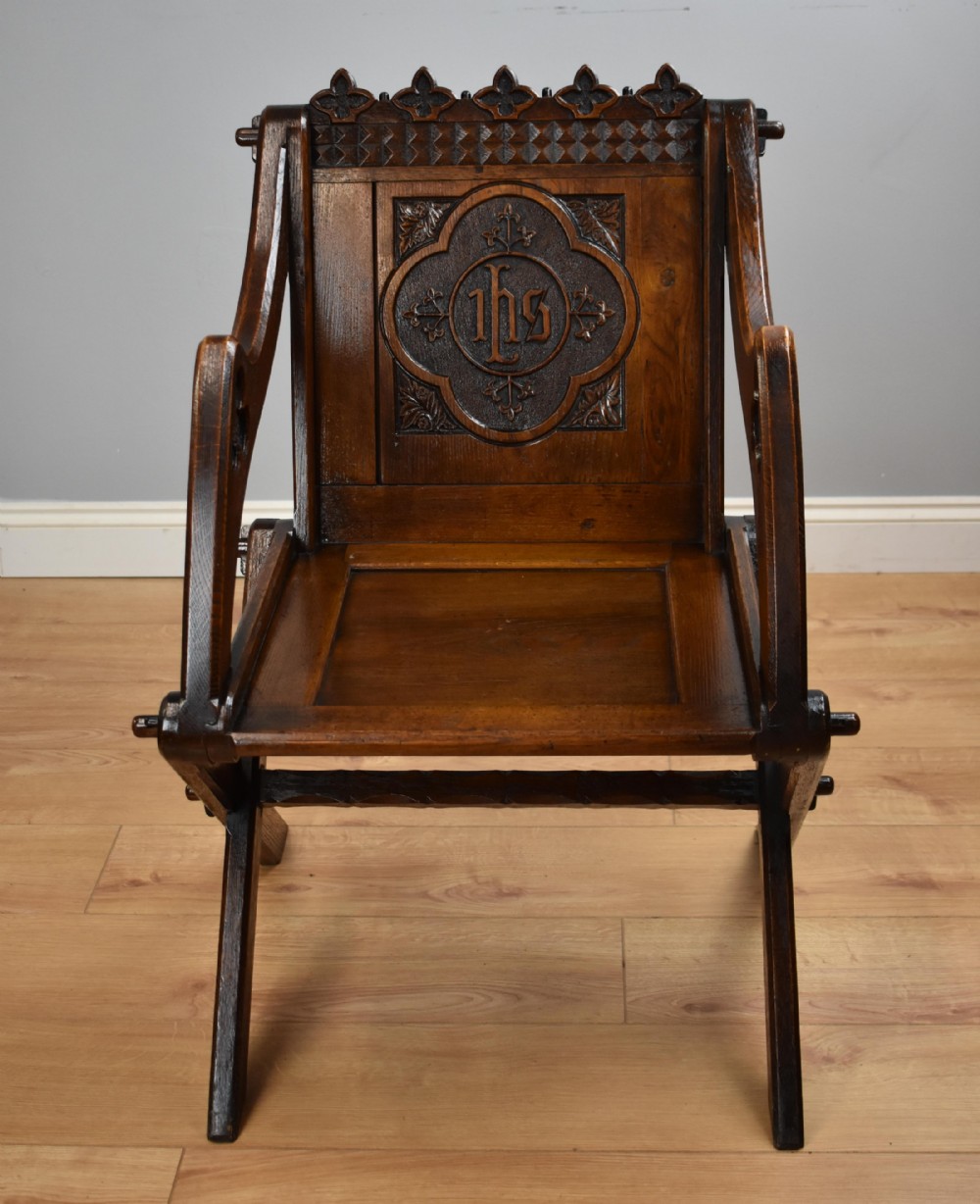 Victorian Carved Oak Glastonbury Armchair View III