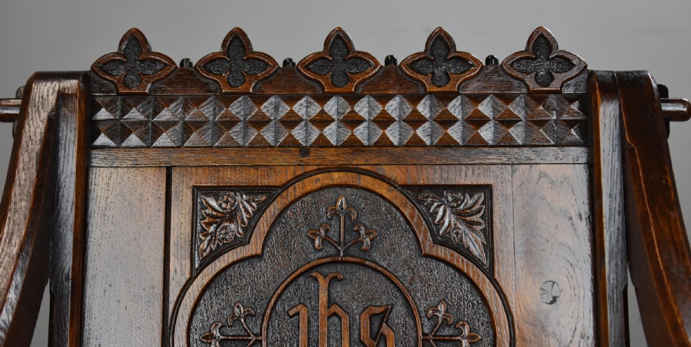 Victorian Carved Oak Glastonbury Armchair View V