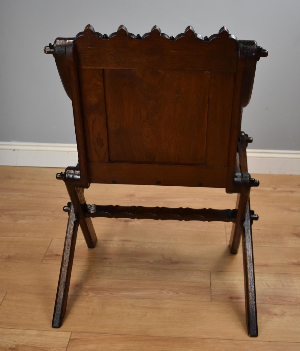 Victorian Carved Oak Glastonbury Armchair View VI