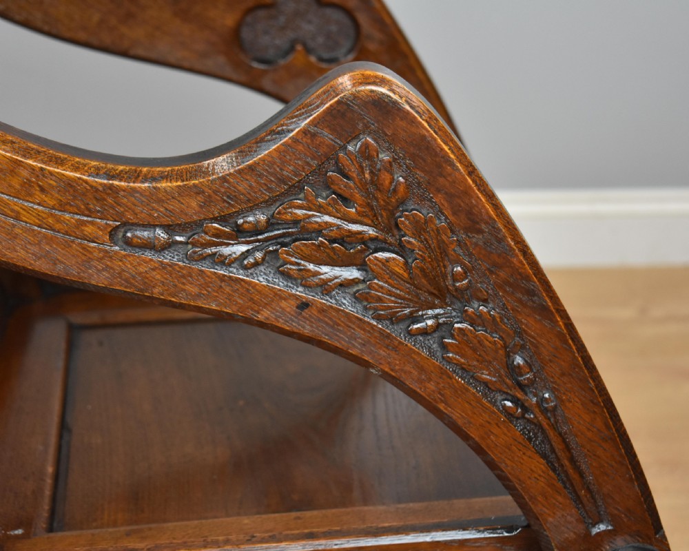 Victorian Carved Oak Glastonbury Armchair View X