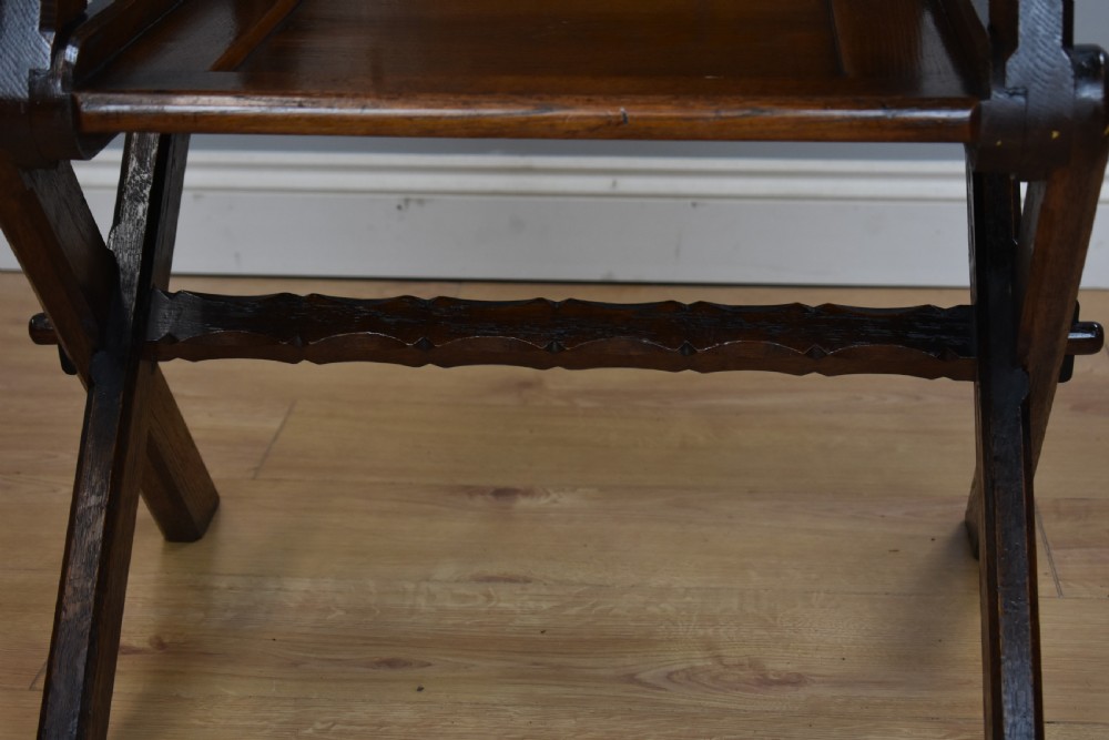 Victorian Carved Oak Glastonbury Armchair View XII