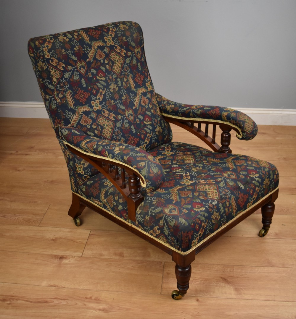 Edwardian Mahogany Howard Style Armchair View II
