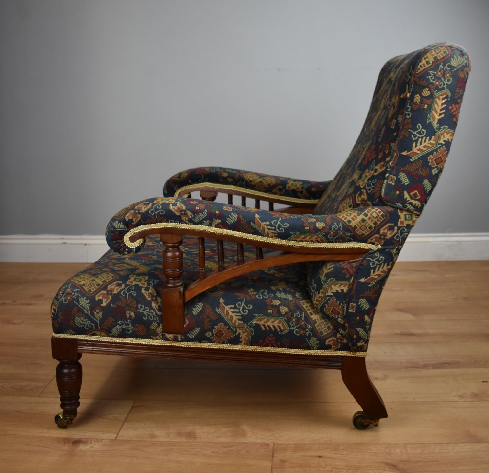 Edwardian Mahogany Howard Style Armchair View VII