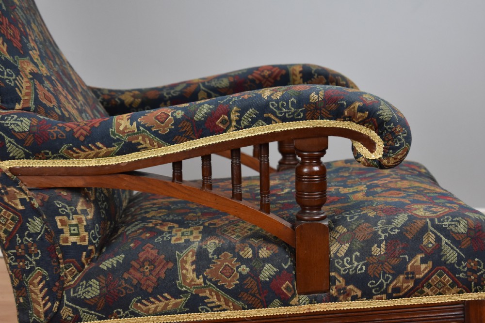 Edwardian Mahogany Howard Style Armchair View VIII
