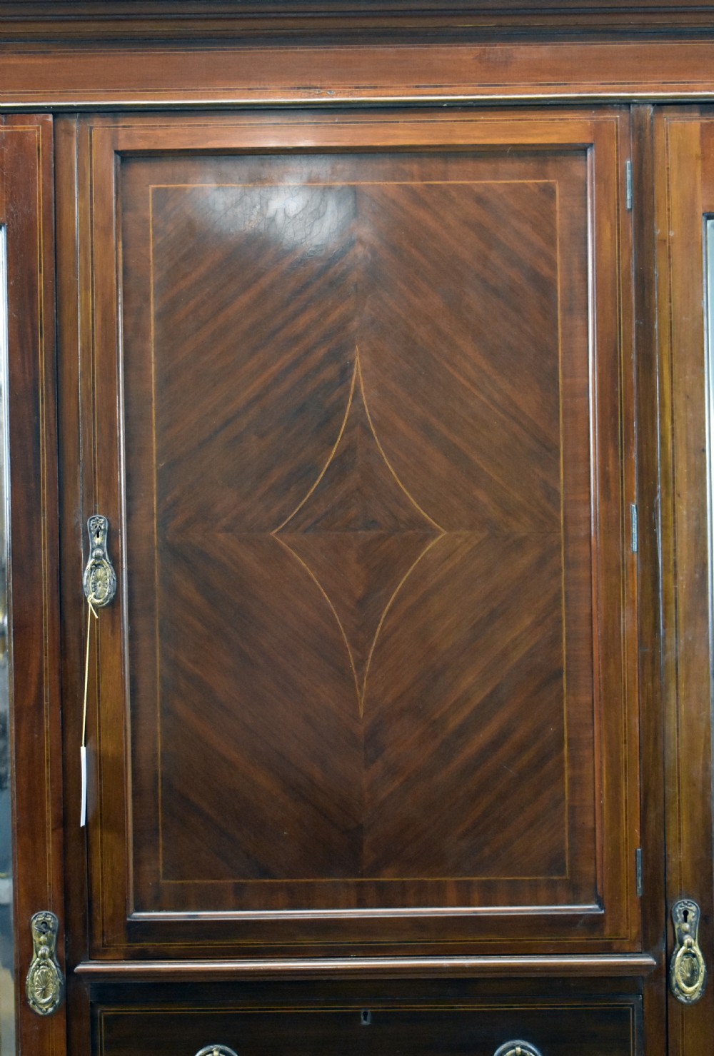 Edwardian Mahogany Triple Wardrobe View V