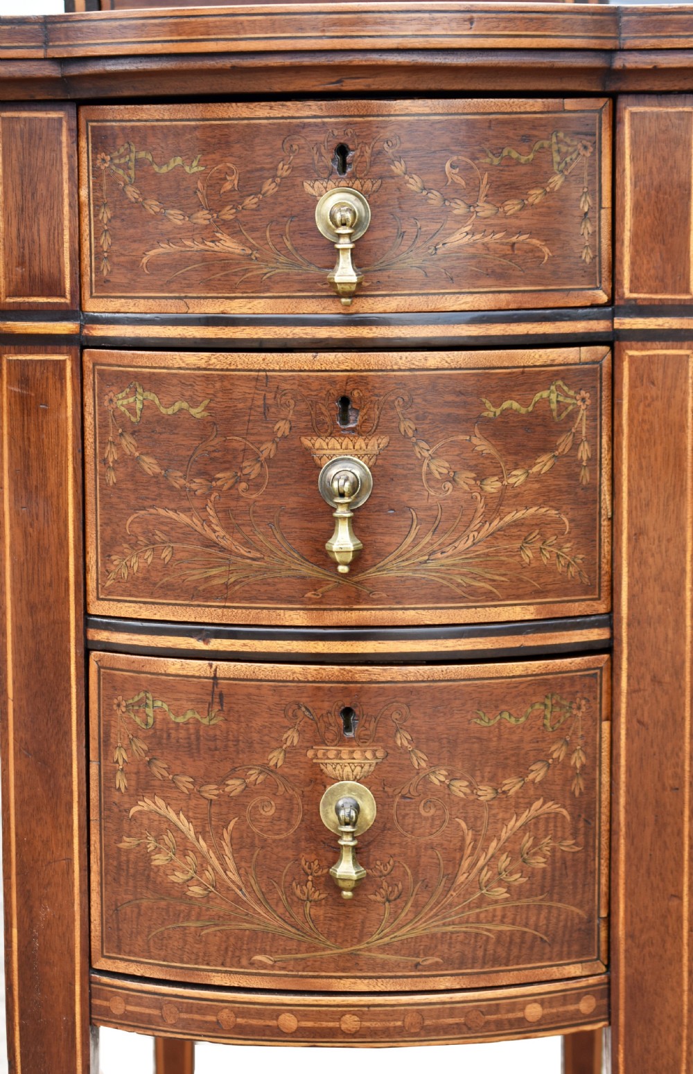 19th Century Victorian Mahogany and Marquetry Inlaid Desk by Edwards & Roberts View IV