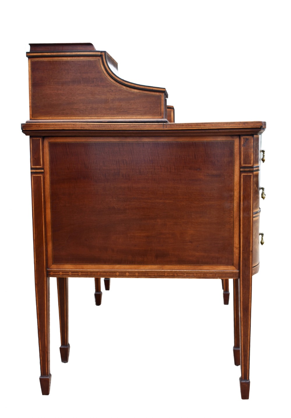 19th Century Victorian Mahogany and Marquetry Inlaid Desk by Edwards & Roberts View IX