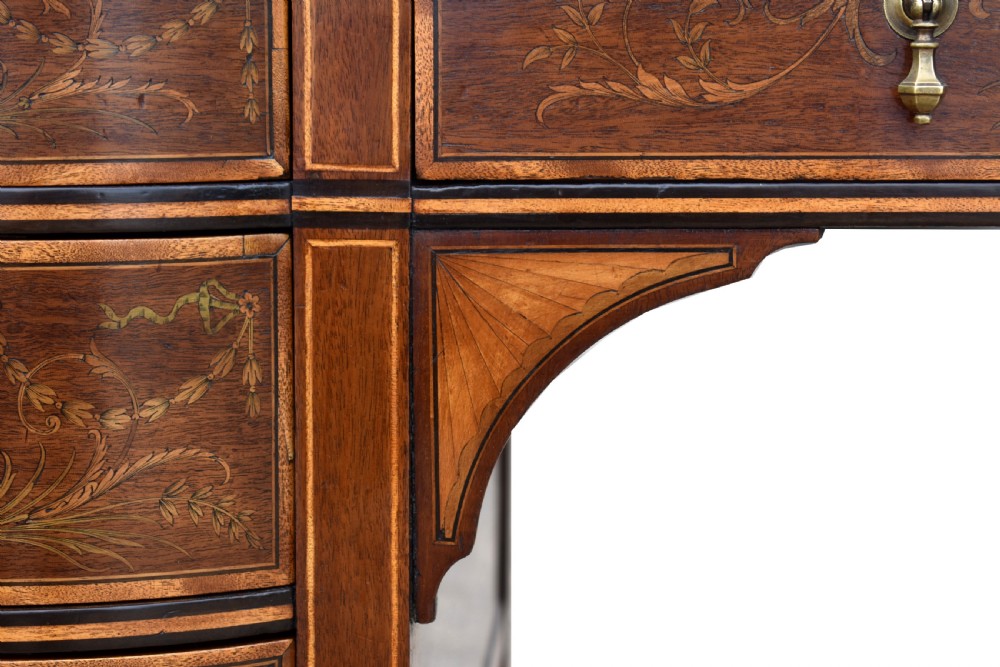 19th Century Victorian Mahogany and Marquetry Inlaid Desk by Edwards & Roberts View XI