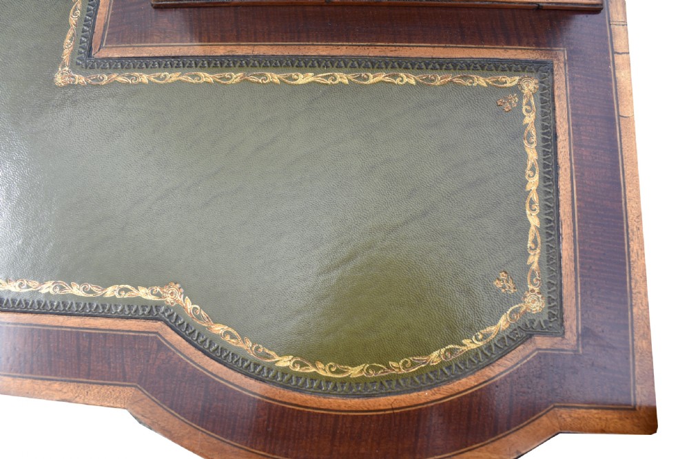19th Century Victorian Mahogany and Marquetry Inlaid Desk by Edwards & Roberts View XIII