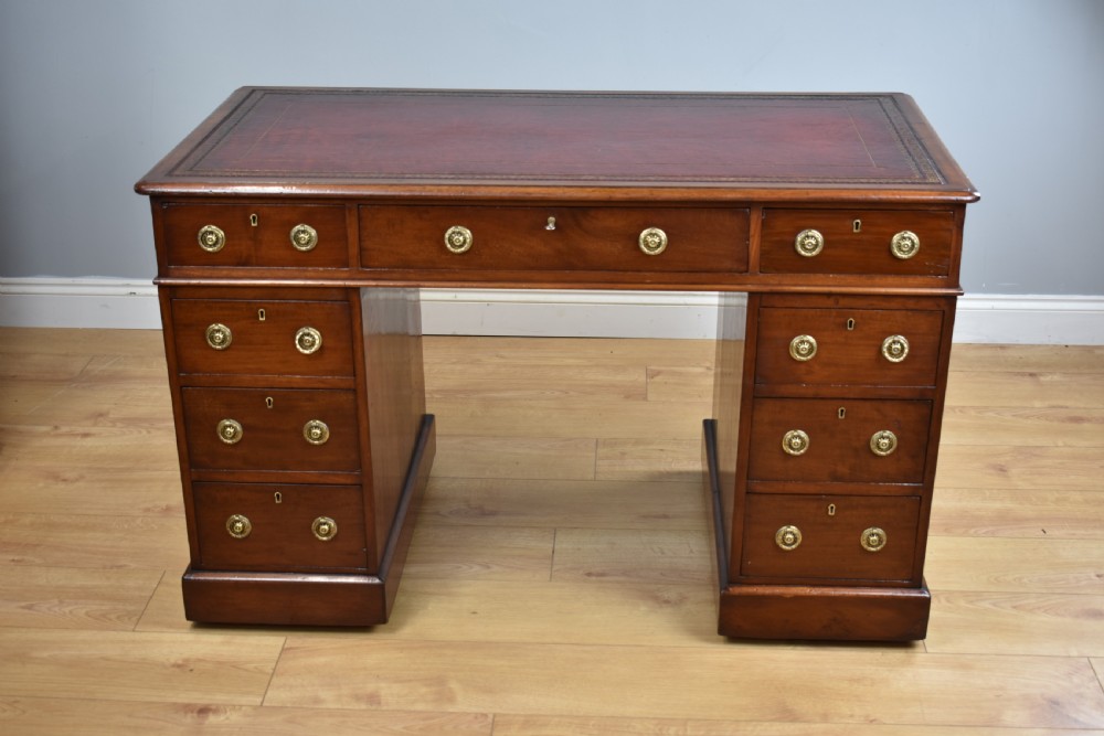 19th Century Victorian Mahogany Pedestal Desk  View II