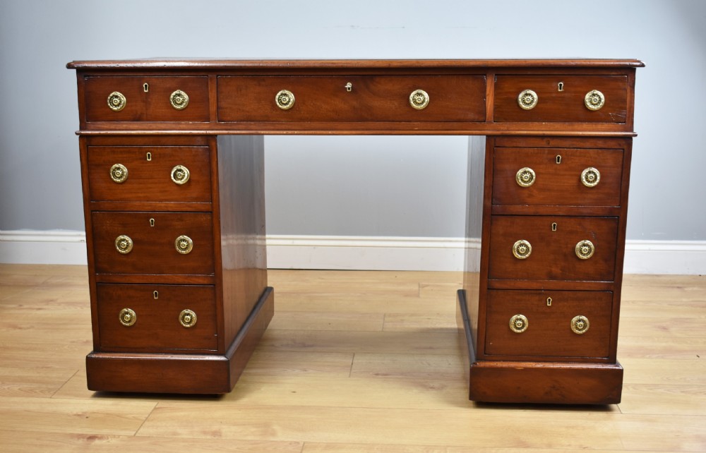 19th Century Victorian Mahogany Pedestal Desk  View III