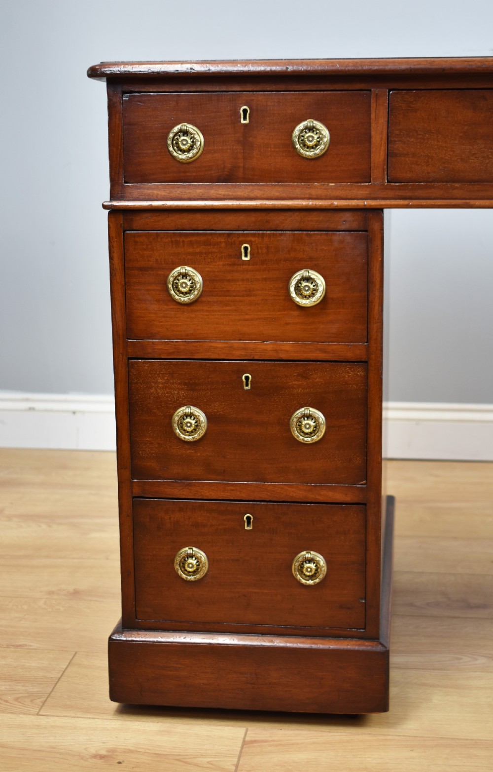 19th Century Victorian Mahogany Pedestal Desk  View IV