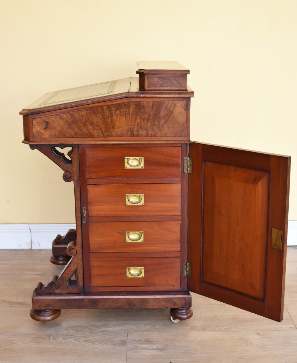 Victorian Burr Walnut Davenport View VI