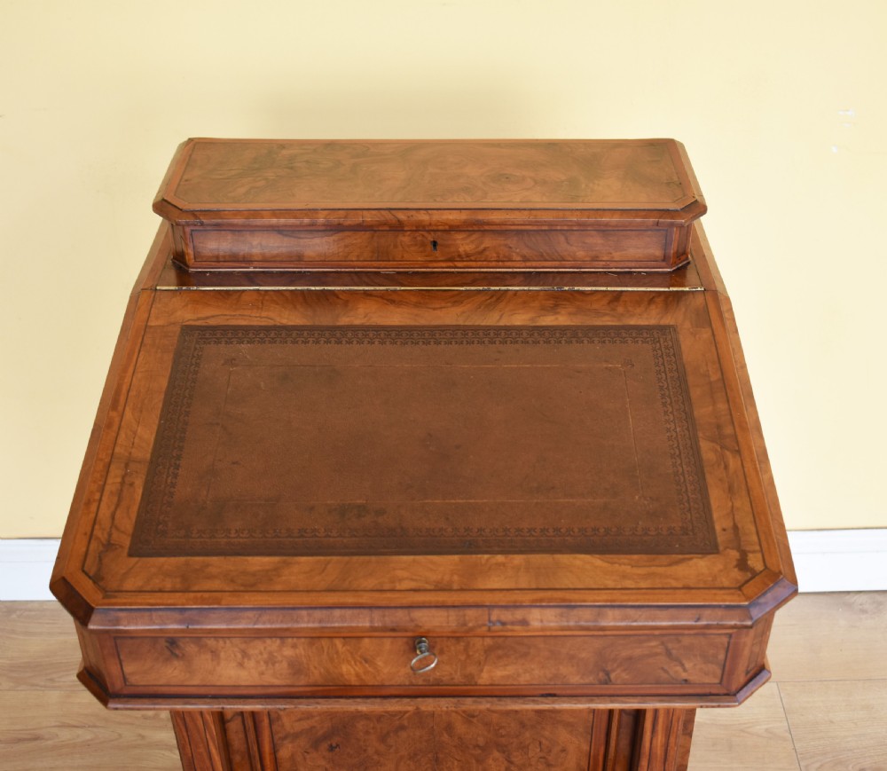 Victorian Burr Walnut Davenport View VII