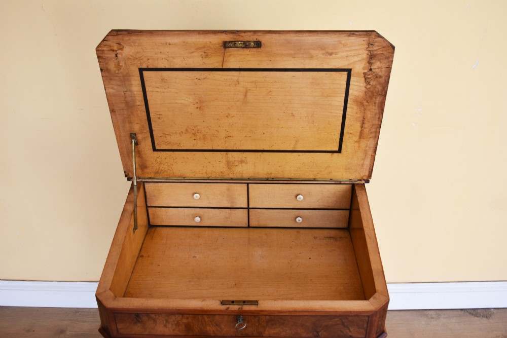 Victorian Burr Walnut Davenport View VIII