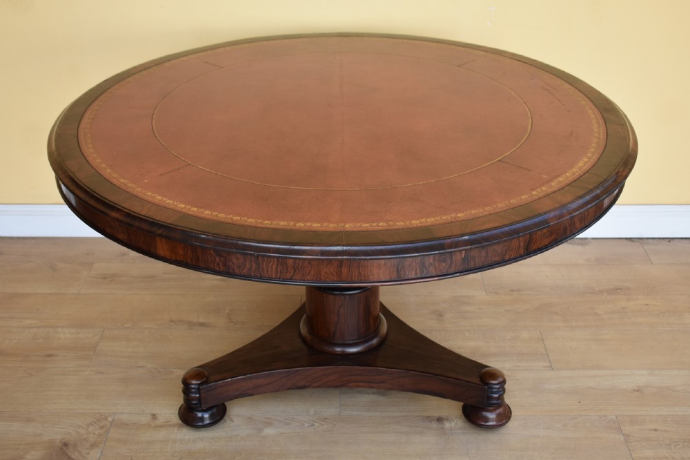 William IV Rosewood Circular Library Table View II
