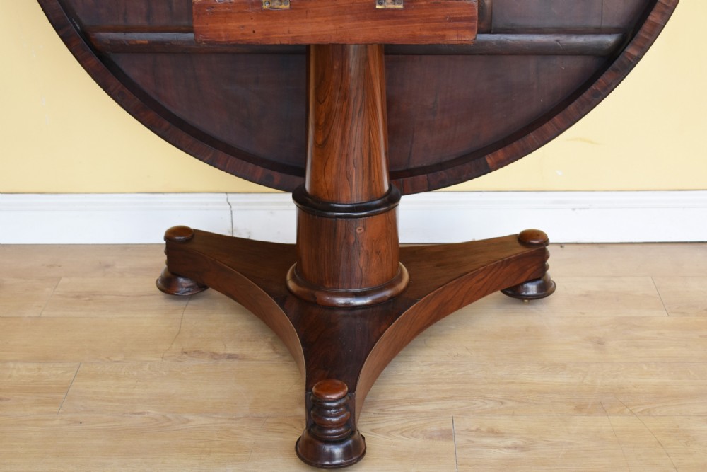 William IV Rosewood Circular Library Table View VII