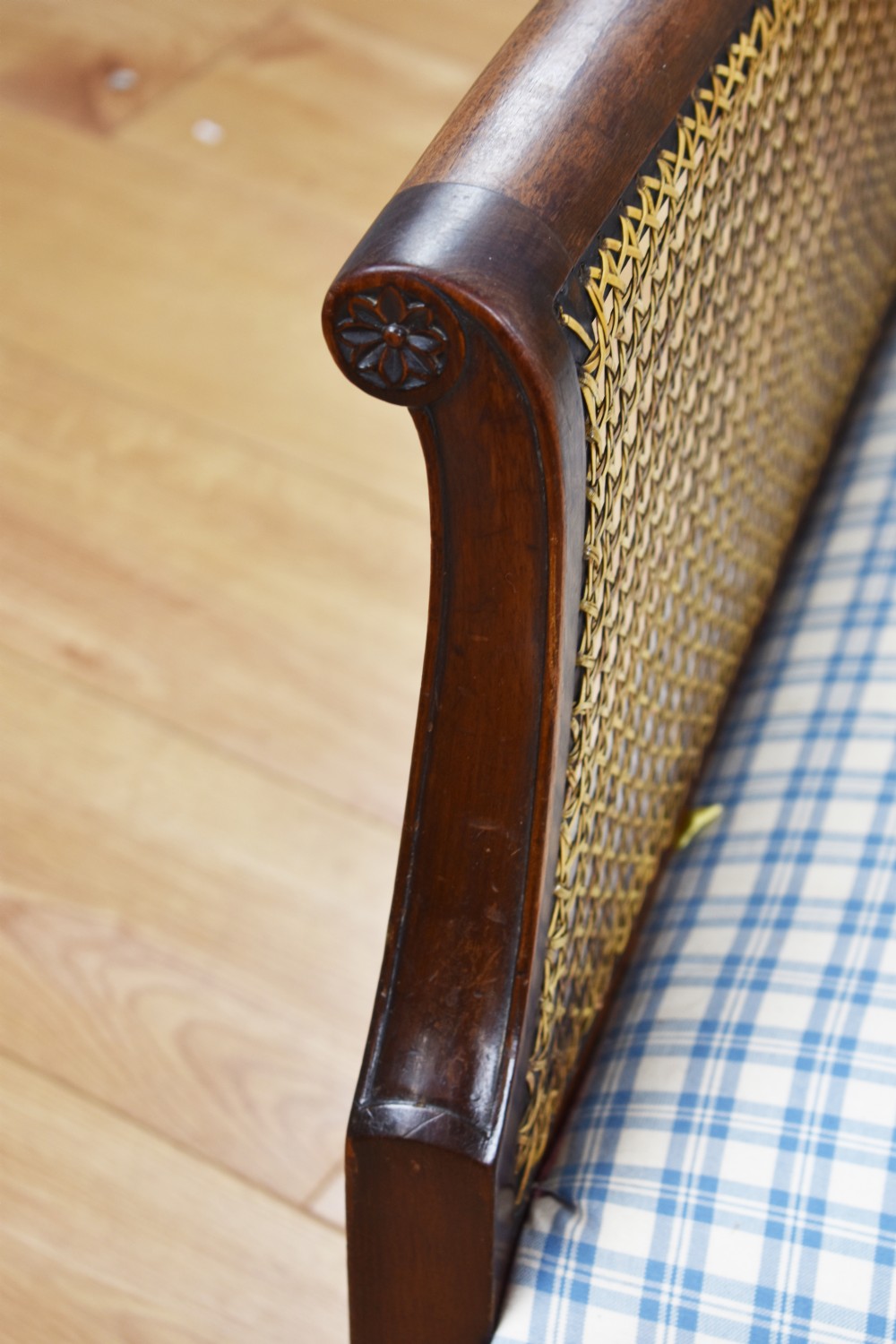 Early 20th Century Mahogany Three Piece Bergere Suite View VI