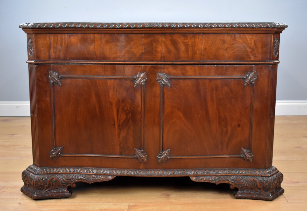 Victorian Chippendale Style Mahogany Serpentine Partners Desk by S&H Jewell View XIII