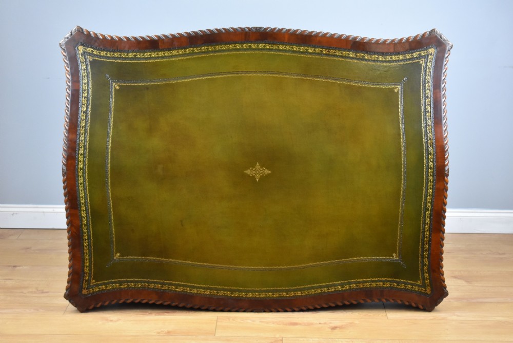 Victorian Chippendale Style Mahogany Serpentine Partners Desk by S&H Jewell View XXV