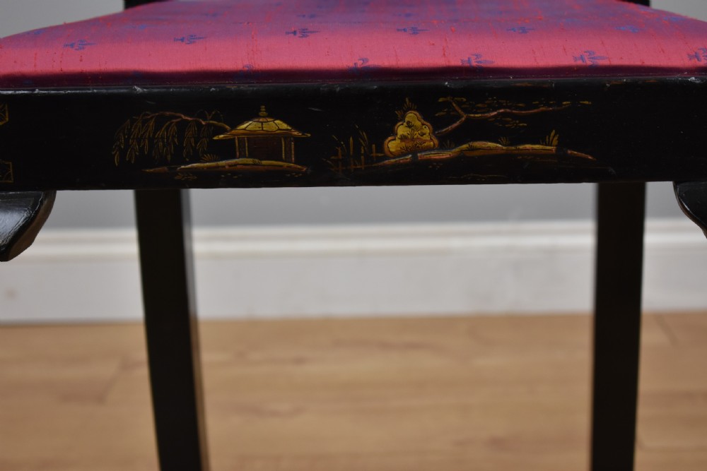 Early 20th Century set four Queen Anne Style Chinoiserie chairs View X