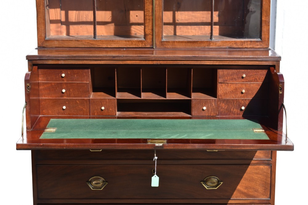 George III Mahogany Secretaire Bookcase View IV