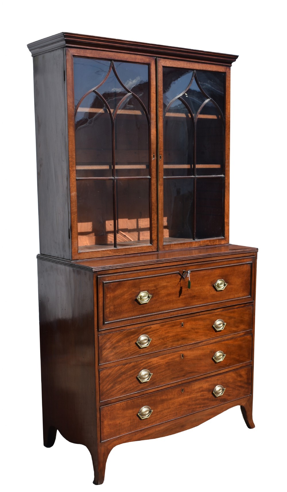 George III Mahogany Secretaire Bookcase View VII