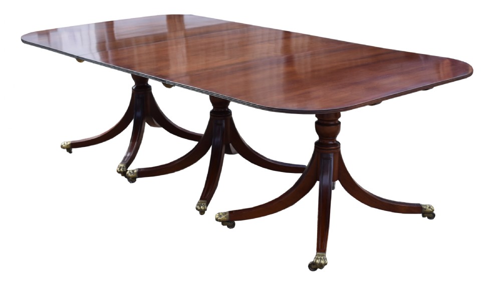 Regency Style Mahogany Four Pedestal Dining Table View II