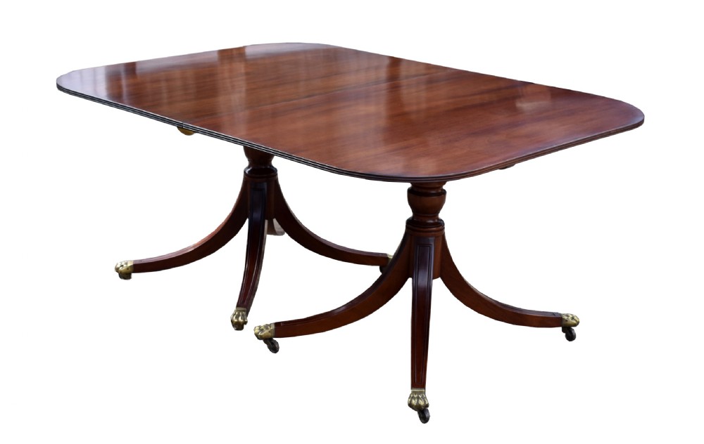 Regency Style Mahogany Four Pedestal Dining Table View III