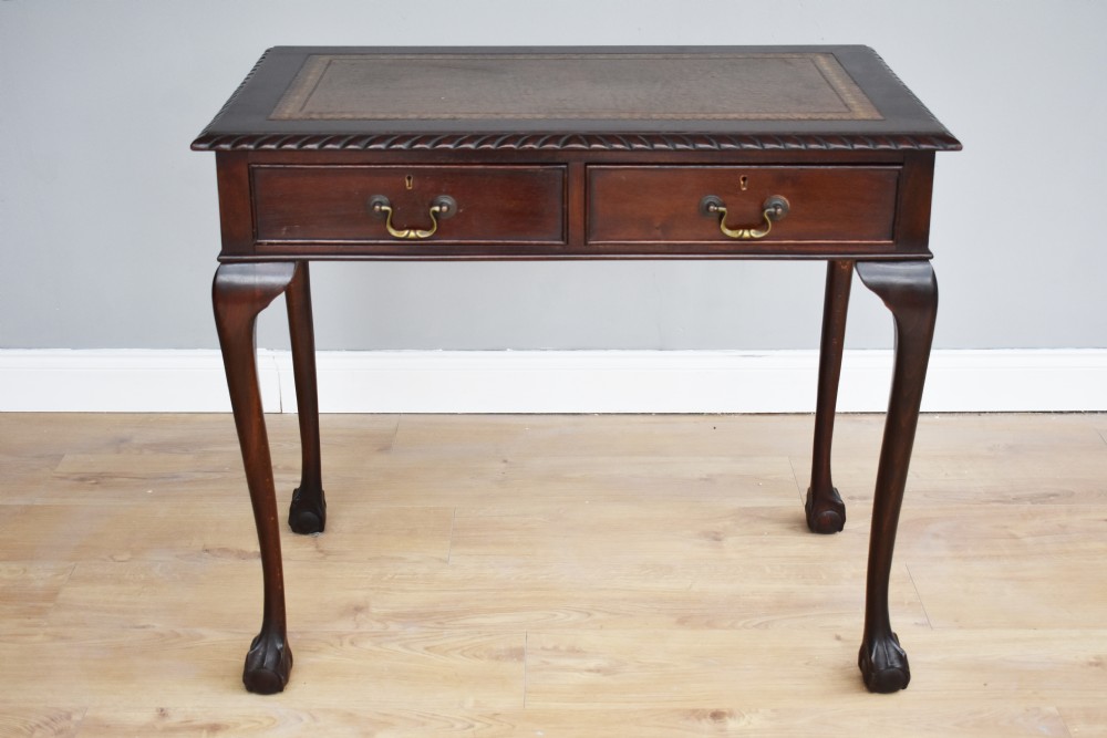 1920's Mahogany Chippendale Style Writing Table View II