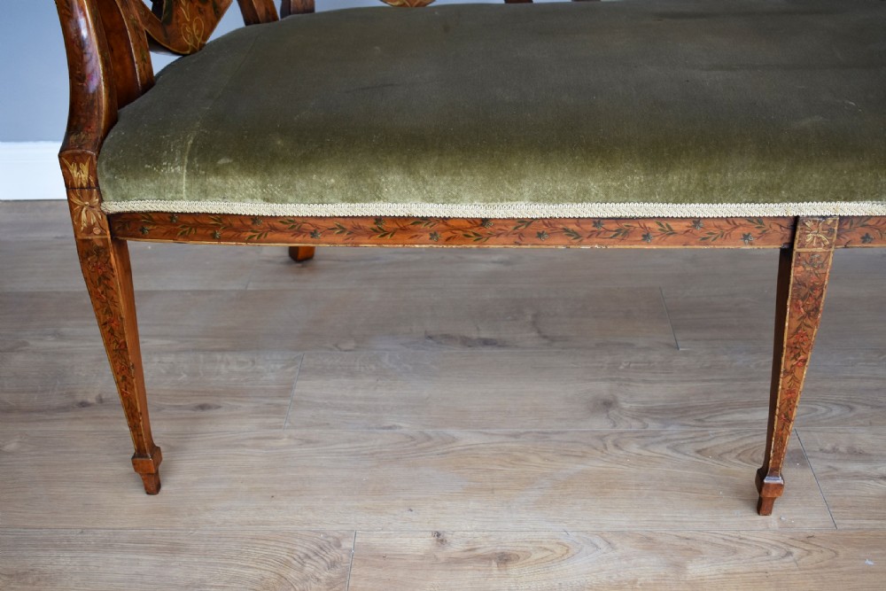 19th Century Hand Painted Satinwood Sofa View VII