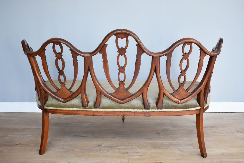 19th Century Hand Painted Satinwood Sofa View XI