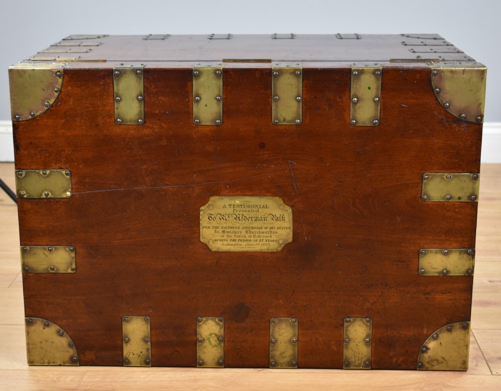 19th century brass bound sea chest View VII