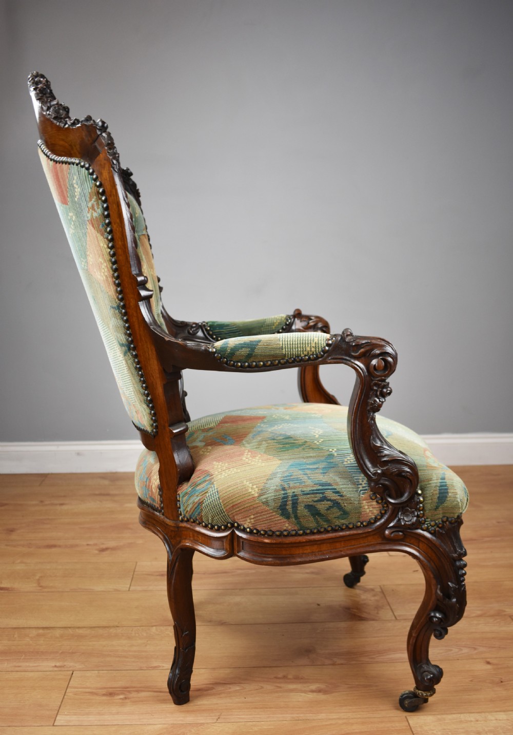 Victorian Carved Rosewood Armchair View IV