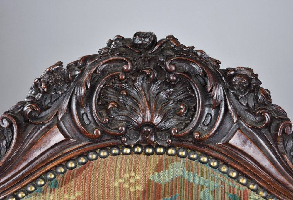Victorian Carved Rosewood Armchair View VI