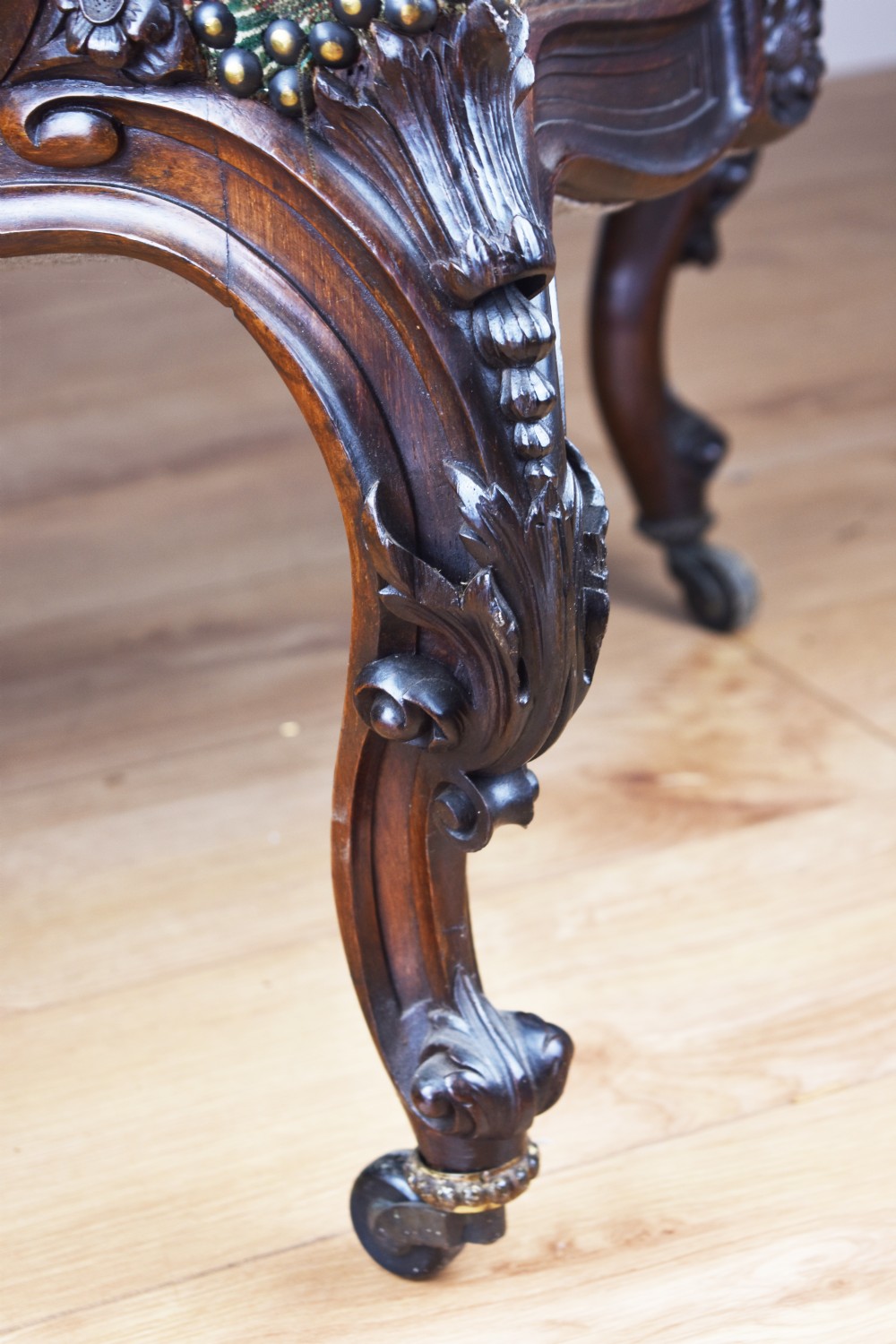 Victorian Carved Rosewood Armchair View XI