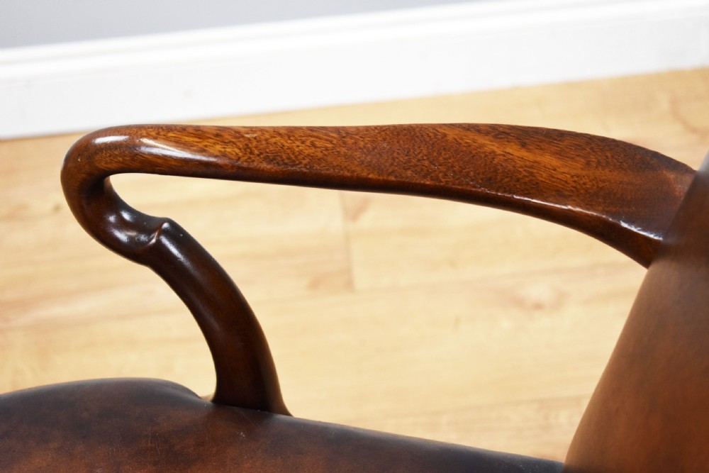 Georgian Style Hand Dyed Leather Armchair View VI