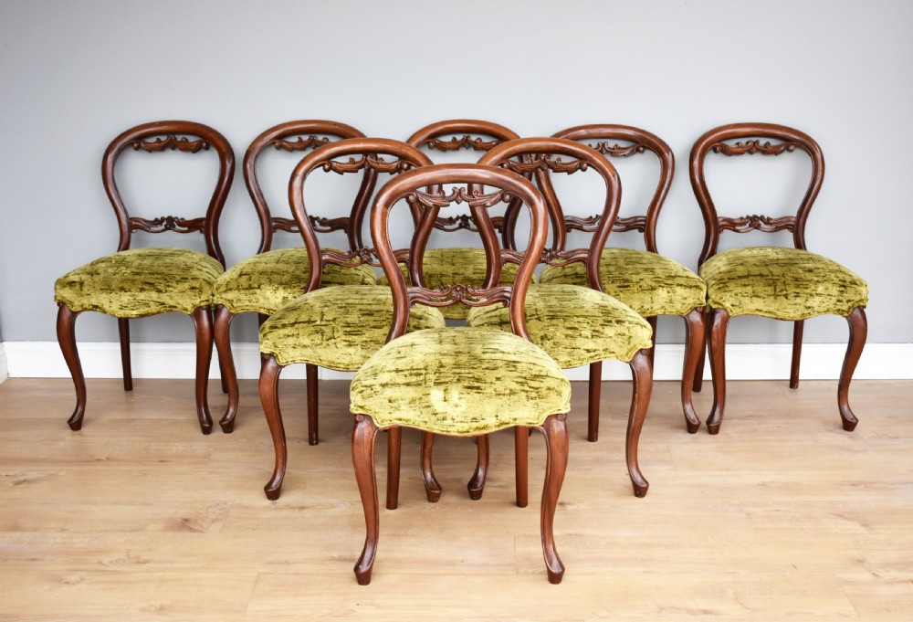 Set of 8 Victorian Mahogany Dining Chairs