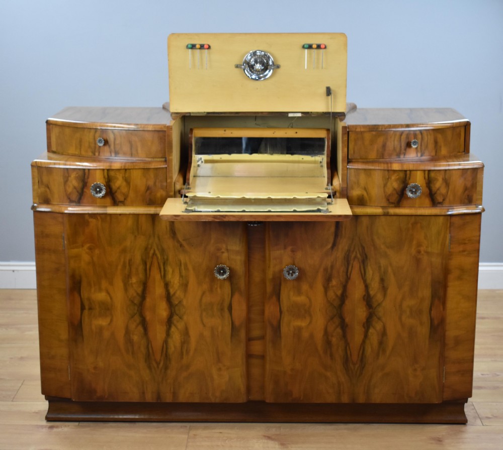 Art Deco Walnut cocktail cabinet View VII