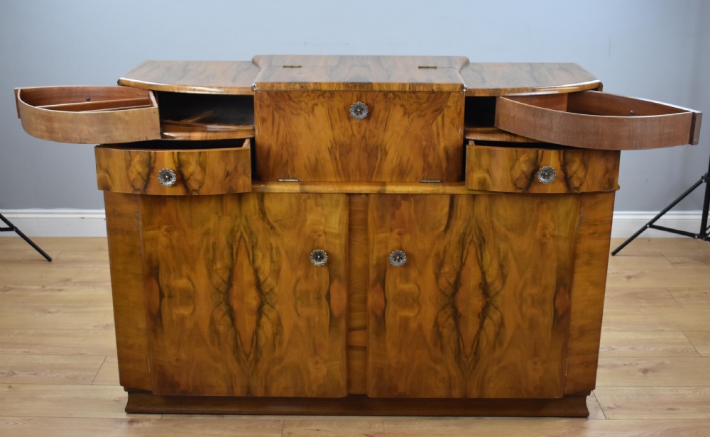 Art Deco Walnut cocktail cabinet View IX