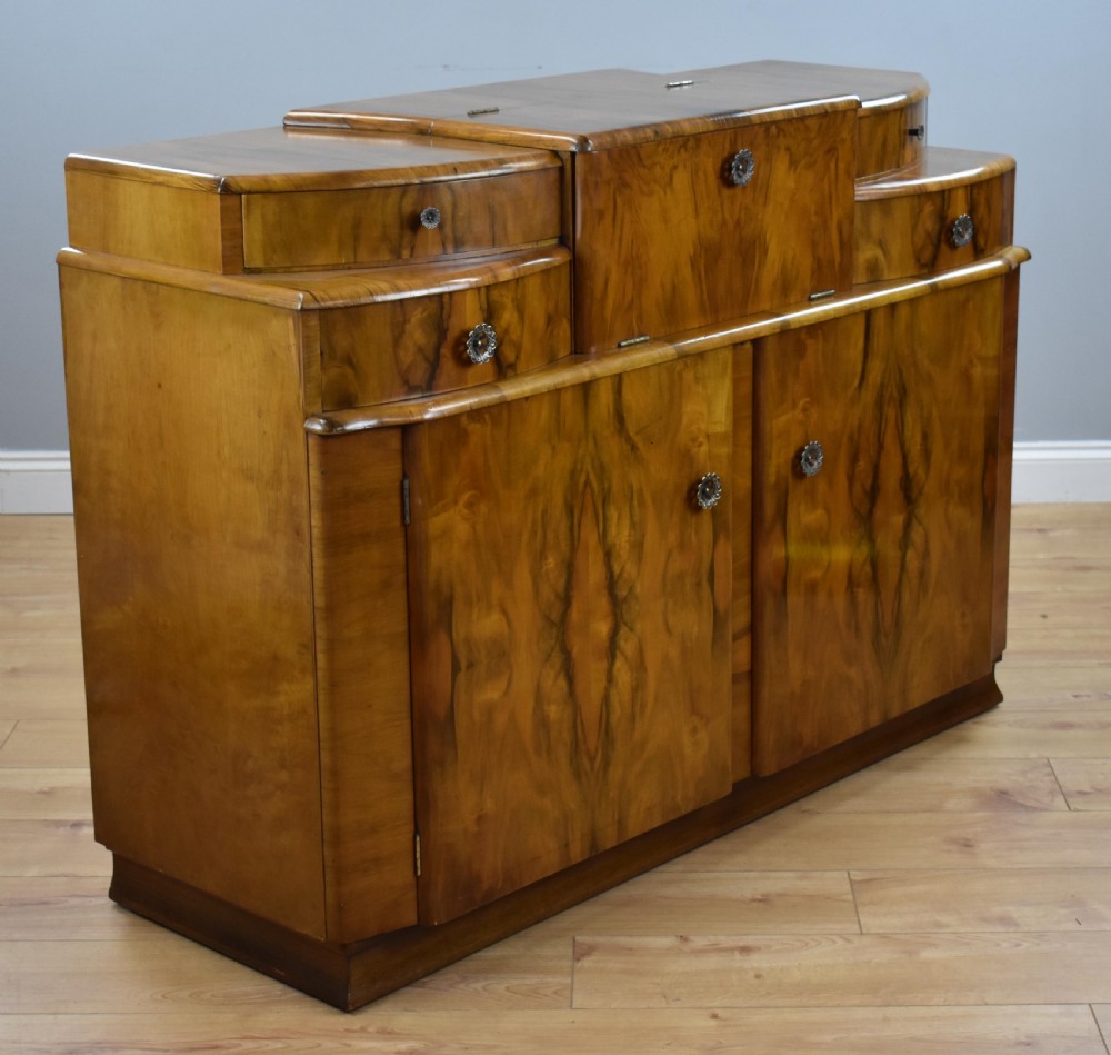 Art Deco Walnut cocktail cabinet View XIV